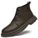 High Top Men's Leather Boots Men's Sewing Thread Warm Top Martin Boots Brown Shoes Casual_vogvips.com