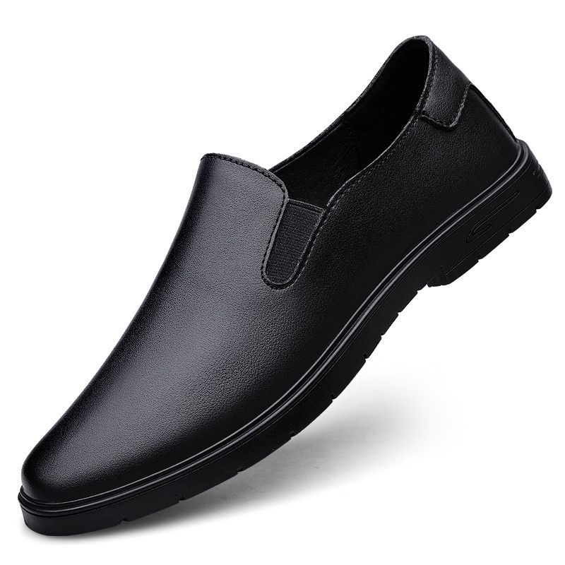 Men's Shoes Loafers Shallow Mouth Foot Cover Men's Casual Leather Shoes Men's Soft Sole Lazy_vogvips.com