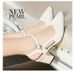 Popular Fashion Shoes, High Heels, Women's 2026 Summer New Versatile Pointed Toe Chunky Mid-heel Sandals_vogvips.com