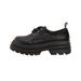 Round Head Loafers Women's Platform British Style Small Leather Shoes Lace-up Thick Heel Height-increasing Single Shoes_vogvips.com