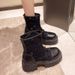 Breathable Martin Spring And Summer Thin Short 2025 New Thick-Soled Mesh Boots, Denim Hollow-Out Sandals_vogvips.com