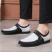 Suitable For All Seasons 2024 New Summer Slip-On Men's Round Toe Casual Leather Shoes Business_vogvips.com