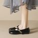 Round Head Soft Sole Single Shoes Women's Spring Flat Bottom One Word With Mary Jane Shoes Women_vogvips.com