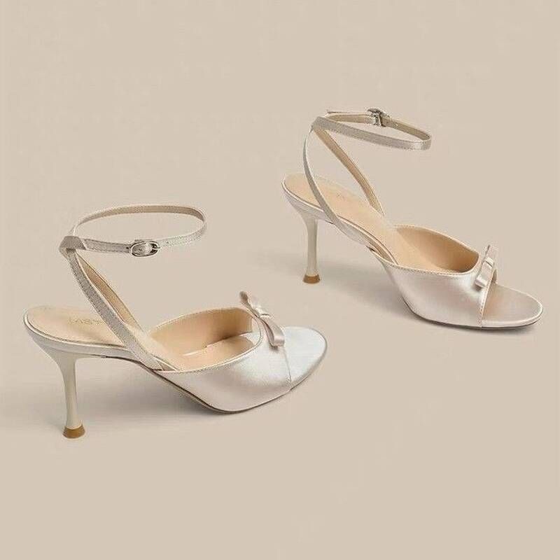 Gulita Bow-tie Strap High-heeled Shoes Women, With Thin Heels That Don't Tire The Feet, Elegant And Beautiful Open-toe_vogvips.com