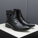 New Fashion Brown Retro Chelsea Boots Men's Pointed Toe Suit Martin Boots British Crocodile Pattern Business Men's Boots Leather Short Boots_vogvips.com