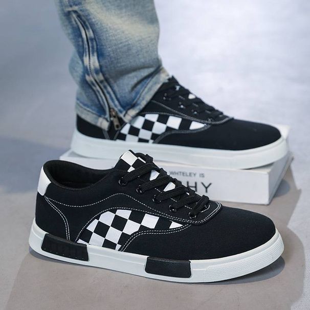 2025 New Korean Style Trendy Men's Shoes, Summer Versatile Casual Canvas Board Shoes, Men's Cloth Shoes, Student Shoes, Men's Style_vogvips.com