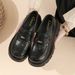 【Lightweight And Heel】Cameido Loafers For Women, Thick Sole 2025 Autumn British Style Small Leather Shoes, Deep Vamp JK Single Shoes_vogvips.com