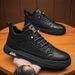 Men's High Top Retro British Style Casual Leather Boots - Waterproof Slip-On Ankle Boots With EVA Insole For All-Day Comfort_vogvips.com
