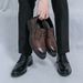 New Fashion Men's British Black Business Casual Loafer Shoes Daily Driving Office Leather Shoes One Foot Pedal Lazy Brown Banquet Dress Wedding Men's_vogvips.com