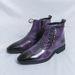 New Fashion Retro Martin Boots Men's Thick Sole Lace-up Business Leather Men's Boots Round Toe Thick Sole High Top Leather Boots Chelsea Short Boots_vogvips.com