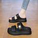 Retro Platform Flip-flops For Women, 26 Summer New Style, Casual Single-strap Sandals_vogvips.com