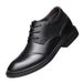 Men's Shoes Inner Height Increase Dress Lace-up Workplace Tooling Leather Shoes Round Head Shallow Mouth Shoes_vogvips.com
