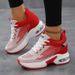 Spring And Autumn New Casual Fly Woven Breathable Thick Soled Sports Anti Slip Comfortable Inner Height Increase Women's 51F_vogvips.com