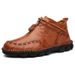 European Warm Series Plus Size 2025 Autumn Winter Genuine Casual Shoes British Style Mid-top Martin Men's Short Trendy Leather Boots_vogvips.com