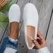 New Spring/Summer Flyknit Flat Bottom One Step Mom Shoes Fashion Round Head Solid Color Casual Single Shoes For Women_vogvips.com