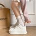 Thick Bottom Lock Small White Shoes Female Small Height Show Thin Comfortable Light Leisure Sports Shoes_vogvips.com