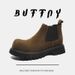 Martin Boots Men's Leather Chelsea Brown Vintage Boots Platform Height Growing Men's Men_vogvips.com