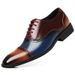 Spring And Autumn New Blok Color Blocked Men's Carved Fashionable Breathable Versatile Business Dress Wedding Leather_vogvips.com