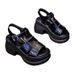 Leather Fashion Stepping On Shit Sports Casual Shoes Children Small Muffin Platform Sandals_vogvips.com