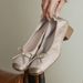 Cameido New Chinese Style Women's Single Shoes, 2025 Autumn Bow Shallow Single Shoes With Thick Heel, Soft Sole Pailu Shoes_vogvips.com