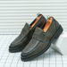 New Fashion Men's British Black Business Casual Loafer Shoes Daily Driving Office Leather Shoes One Foot Pedal Lazy Brown Banquet Dress Wedding Men's_vogvips.com