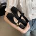 Women's Flat Shoes 2025, Soft-soled Mary Jane Shoes, New Vintage French Style, Spring Autumn, Square Toe, Versatile,_vogvips.com