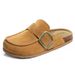 Smile Popcorn Genuine Suede Clogs For Women Cork Footbed Leather Mules Slip On With Comfort Memory Foam And Adjustable_vogvips.com
