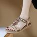 W676-1 New Summer 2025 Bomi Xian Rhinestone Comfortable Casual Beach Flat Sandals For Women_vogvips.com