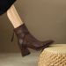 Winter High Heeled Fashion Boots for Women Slim Fit Retro Chunky Heel Square Toe Martin Boots Style New_vogvips.com