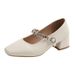 Square-toed Buckle Strap Women's Leather 2026 Summer New Style, Low-heeled Retro Mary Jane Shoes, Elegant And Suitable_vogvips.com