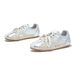 Women S Low Cut Lace Up Casual Shoes Gray White Splicing Metal Rivet Decoration Flat Bottom Lightweight And Not Tiring_vogvips.com