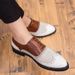 New Black And White Color-block Carved Brick Men's Shoes For Men's Business Leather British Derby Shoes Pointed Toe Banquet Wedding Leather Shoes_vogvips.com