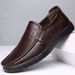 Men's Hollow Leather Driving Casual Trendy Hole Shoes Summer New Large Size Low-Top Slip-On_vogvips.com