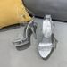 Fashionnew Arrival Pointed Toe Rhinestone Waterproof Platform Stiletto Ultra High Heel Casual Wedding Banquet Fashion Sandals Women's Shoes_vogvips.com