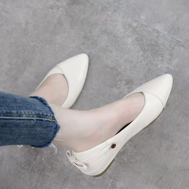 2025 Spring/Summer New Leather Non-Slip Dual-Wear Soft Sole Flat For Women, Versatile Shallow Pointed Toe Slip-On Shoes_vogvips.com