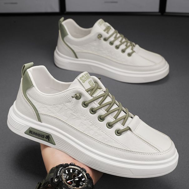 Leather Panel Shoes, Canvas Shoes, Casual Shoes, Korean Version, Student Shoes, Men's Shoes, Trendy Shoes, Four Seasons_vogvips.com