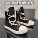Women's High Top Casual Sneakers Thick Sole Side Zipper Lace-Up Height Increasing Trendy Versatile Shoes_vogvips.com