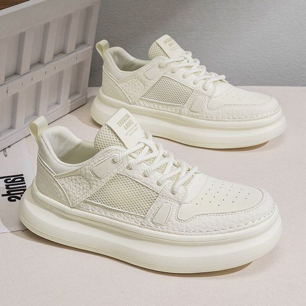 2026 Summer New Fashion Versatile Thick-Soled Height-Increasing Sneakers Men's Sports Casual Breathable White Trendy_vogvips.com