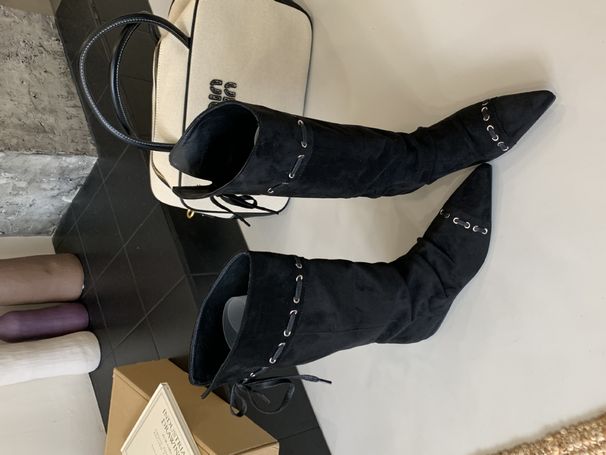 Pointed Toe Flat Long 2025 Autumn Winter New Over-the-Knee Women Height Increasing Slim Boots_vogvips.com