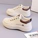 2025 Spring And Summer New Leather Face White For Women Korean Edition Versatile Women's Thick Soled Student Running_vogvips.com