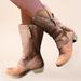 New Plus Size Shoes, Thick Heels, Leather With Side Zippers, Martin Boots, Women's New British Style Mid Top Boots_vogvips.com