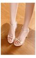 Soft Leather Version! Elegant Bow-tie Strap High-heeled Shoes For Women, Gentle Satin Finish, Thin Heel, Round Toe,_vogvips.com