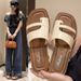 2025 Spring New French Style Flat Toe Slippers Korean Version Summer Fashion Beach Vacation Sandals For Adults_vogvips.com