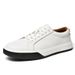 Round Head Lace-up First-layer Cowhide Board Shoes Men's Large Size One-pedal Driving Shoes Casual Loafers_vogvips.com