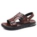 Men's Outdoor Slippers High-quality 2025 Summer Leather Sandals For Men New Man's Walking Shoes_vogvips.com