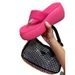 Thick-soled Slippers Women 23 New Large Size Beef Tendon Bottom Herringbone Toe Fashion Muffin Outerwear Beach Sandals And Slippers Women's Shoes_vogvips.com