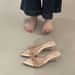 Fairy Wind Diamond Thin Strap Flip Flops Women's Summer Outwear 2026new Pointed Toe Wedge Heel Elegant Sandals_vogvips.com