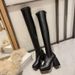 2023 Autumn Winter Fashion Thick Sole Chunky Over-the-Knee Women's Heel Long Tube Slim Elastic Zipper High Boots_vogvips.com