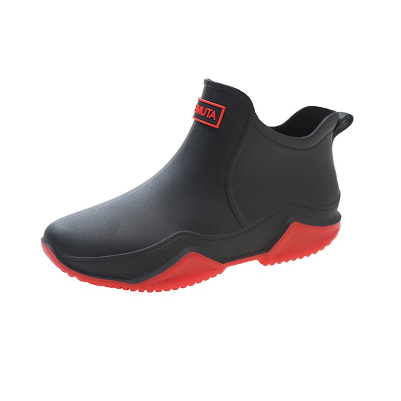 Fashionable Short Tube Rain Boots For Men Wearing Warm Rain Boots For Women Fishing, Car Washing, Kitchen Work, Waterproof Shoes With Rubber Covers_vogvips.com