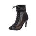 Summer New Women's High Heel Peep Toe Stiletto Black Mesh Sexy Breathable European And American Large Size Sandals_vogvips.com